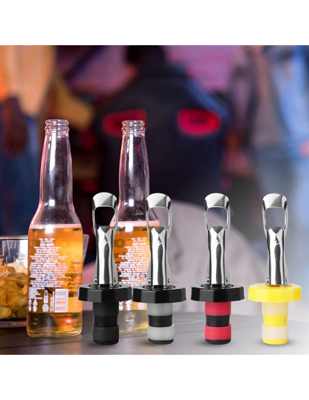 Tapones de Vino Reutilizables Perla Dorada - 6 Piezas Silicona