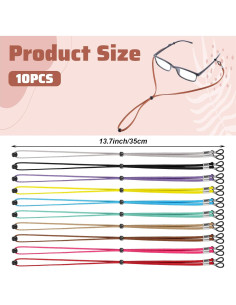 10 Correas Ajustables para Gafas WJIAAA - Multicolor 32 cm 2