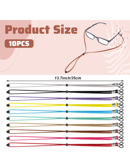 10 Correas Ajustables para Gafas WJIAAA - Multicolor 32 cm