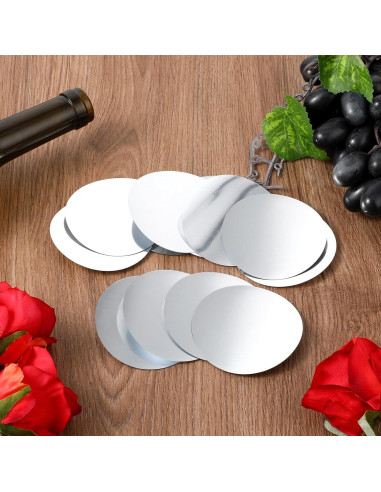 50 Válvulas de Vino Reutilizables Qianyu Plateadas 7.5 cm