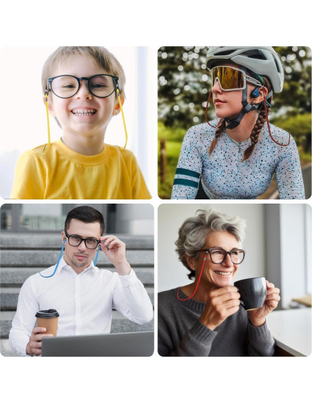 10 Correas Ajustables para Gafas WJIAAA - Multicolor 32 cm