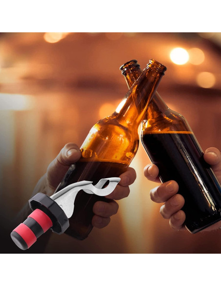 Tapones de Vino Reutilizables Perla Dorada - 6 Piezas Silicona