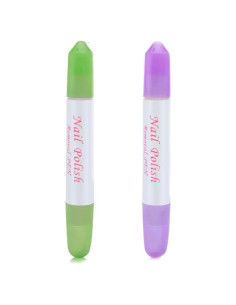 Juego de 2 Bolígrafos Borradores de Uñas HywkingGrt Verde y Púrpura