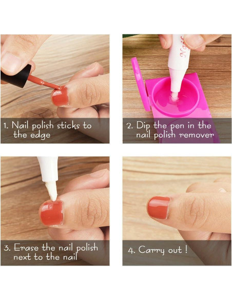 Juego de 2 Bolígrafos Borradores de Uñas HywkingGrt Verde y Púrpura