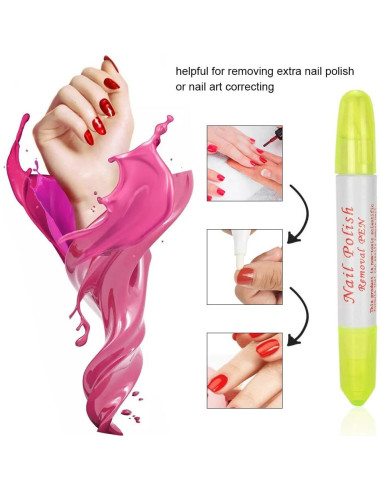 Juego de 2 Bolígrafos Borradores de Uñas HywkingGrt Verde y Púrpura