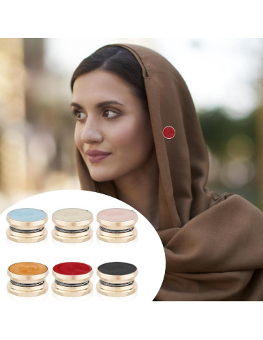 6 Pines Magnéticos para Hijab Sin Agujas - Fuerte y Seguro