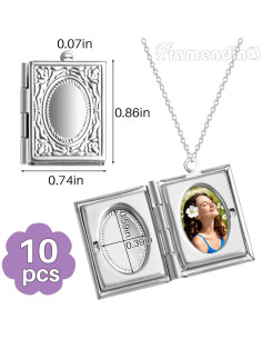 10 Encantos de Marco de Foto Plateados Framendino 22x19mm 2