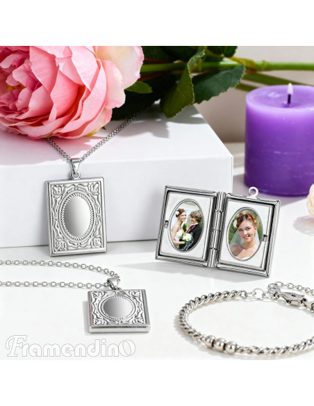 10 Encantos de Marco de Foto Plateados Framendino 22x19mm