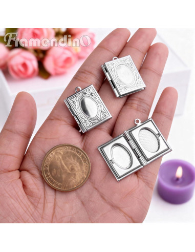 10 Encantos de Marco de Foto Plateados Framendino 22x19mm