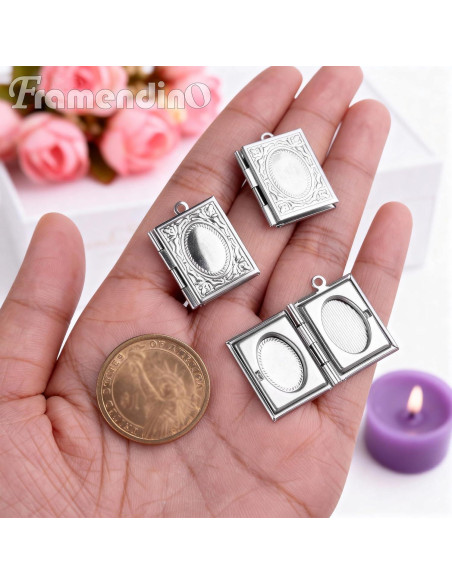 10 Encantos de Marco de Foto Plateados Framendino 22x19mm