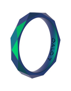 Anillo de Silicona QALO Geo Verde Holográfico Talla 10