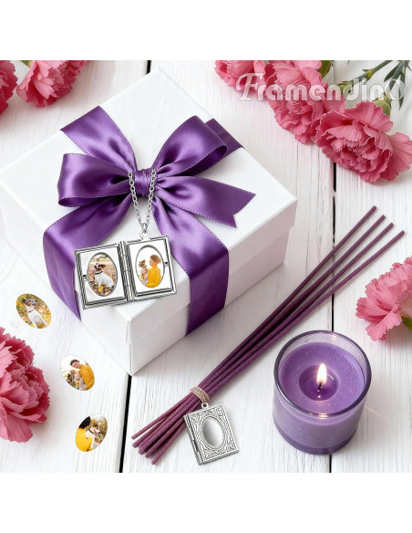 10 Encantos de Marco de Foto Plateados Framendino 22x19mm