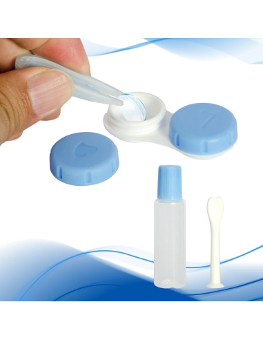 Estuche para Lentes de Contacto IHYjinchoo 2 Piezas Azul Verde