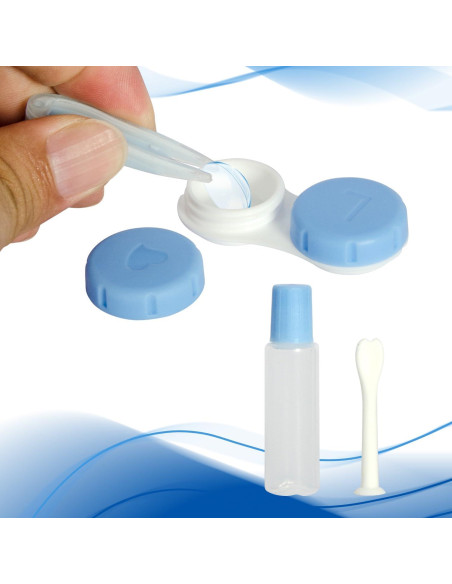 Estuche para Lentes de Contacto IHYjinchoo 2 Piezas Azul Verde