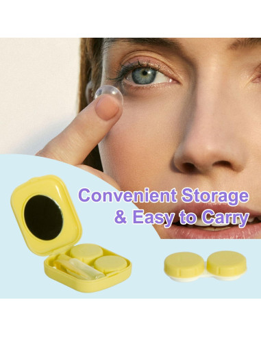 Estuche para Lentes de Contacto IHYjinchoo 2 Piezas Azul Verde