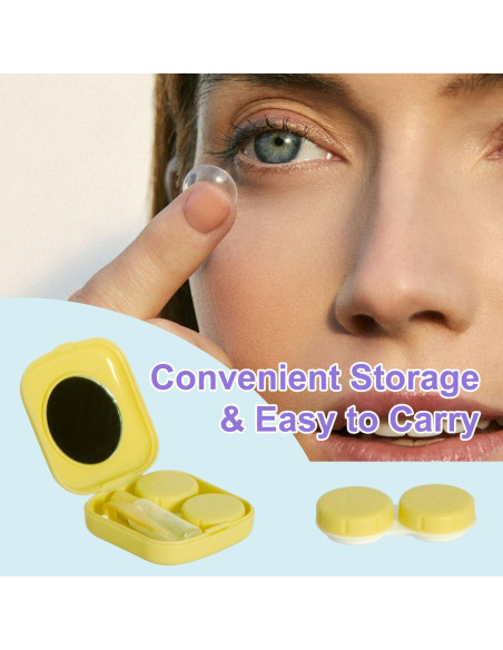 Estuche para Lentes de Contacto IHYjinchoo 2 Piezas Azul Verde