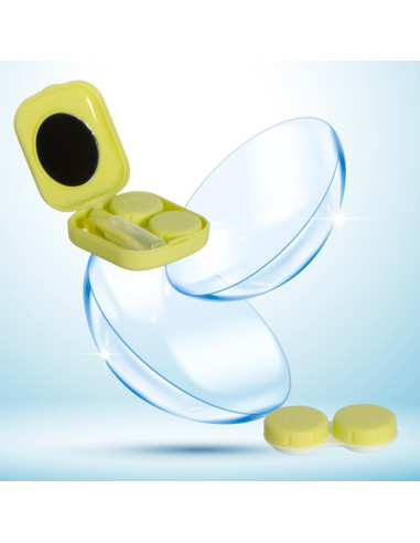 Estuche para Lentes de Contacto IHYjinchoo 2 Piezas Azul Verde