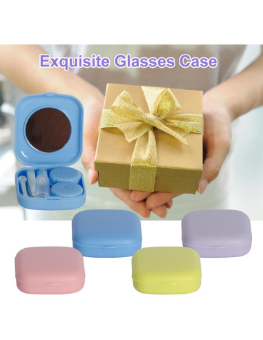 Estuche para Lentes de Contacto IHYjinchoo 2 Piezas Azul Verde