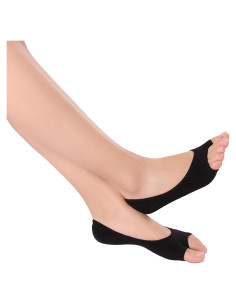 Calcetines de Yoga WOFASHPURET Sin Dedos para Mujeres - Negro