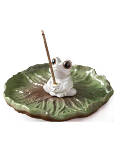 Soporte de Incienso Cerámica ZKSYLSM Rana Loto Zen 11.43cm