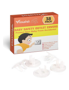 Cubiertas Transparentes para Enchufes Vmaisi 38 Piezas Seguridad Infantil