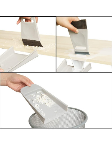 Juego Mini Escoba y Recogedor CHANHOO - Gris, 3 en 1