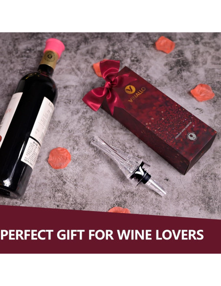 Aerador de Vino VINALLO con Tapón de Silicona Reutilizable