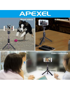 Bastón de Selfie 2-en-1 Apexel con Trípode y Control Remoto 2