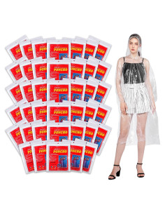 Paquete de 40 Ponchos de Lluvia Desechables PE Adultos 135cm