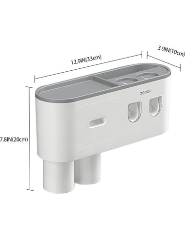 Soporte de Cepillos de Dientes TuCao con Dispensador Automático Gris
