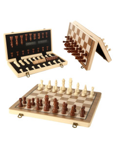 Juego de Ajedrez Magnético de Madera SHESS 39x39 cm Plegable