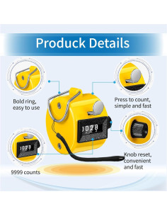 Contador Mecánico de Clicks VYNFLICK 4 Dígitos Rojo 2