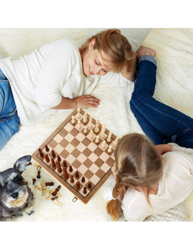 Juego de Ajedrez Magnético de Madera SHESS 39x39 cm Plegable
