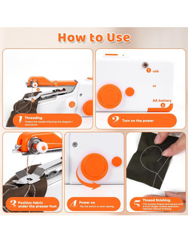 Mini Máquina de Coser Eléctrica Portátil LM-17 para Viajes