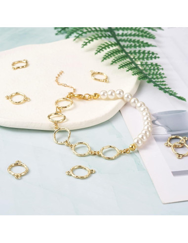 20 Conectores Redondos de Aleación Fashewelry para Joyería