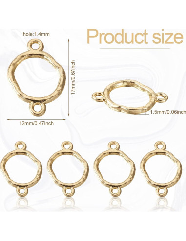 20 Conectores Redondos de Aleación Fashewelry para Joyería