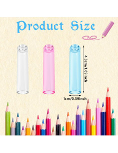 24 Tapas de Lápiz Maxqzin de Plástico Coloridas 45x10mm 2