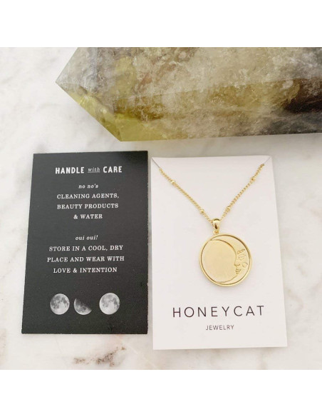 Collar Luna Creciente HONEYCAT en Oro 18k - Joyería Minimalista