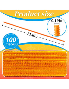 100 Limpiadores de Tubos Yoblink Naranja para Manualidades 2