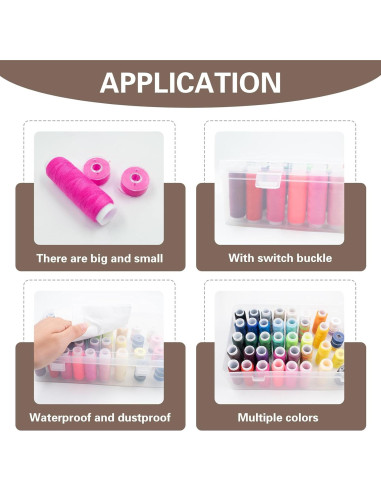 Caja de Hilo de Costura JoyHuaTrade 42 Ranuras 58 Hilos