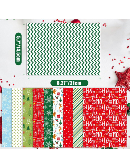 Conjunto de Papel Decorativo Navidad Morcheiong 100 Hojas A5