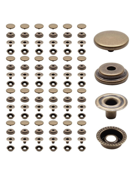 Kit de 200 Broches de Presión Biaungdo 15mm Bronce Cobre