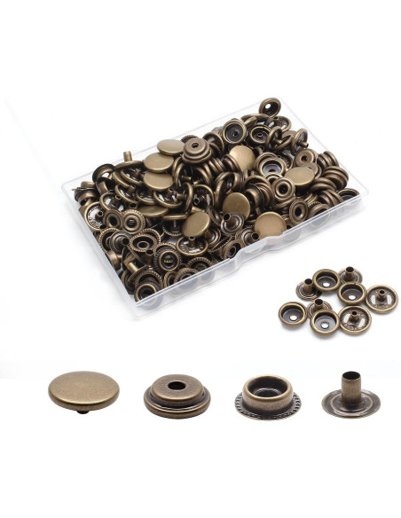 Kit de 200 Broches de Presión Biaungdo 15mm Bronce Cobre