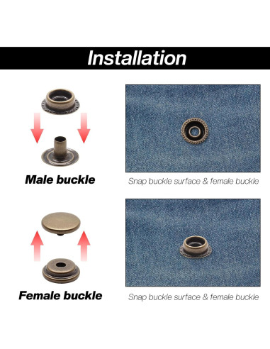 Kit de 200 Broches de Presión Biaungdo 15mm Bronce Cobre