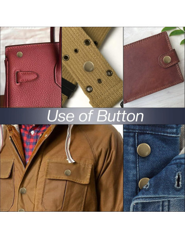 Kit de 200 Broches de Presión Biaungdo 15mm Bronce Cobre