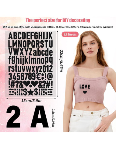 12 Hojas Letras y Números de Transferencia Térmica DIVINA VITAE