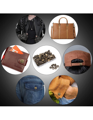 Kit de 200 Broches de Presión Biaungdo 15mm Bronce Cobre