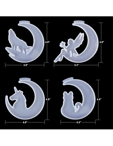 Moldes de Silicona para Resina Epoxi LET'S RESIN - Luna Creciente