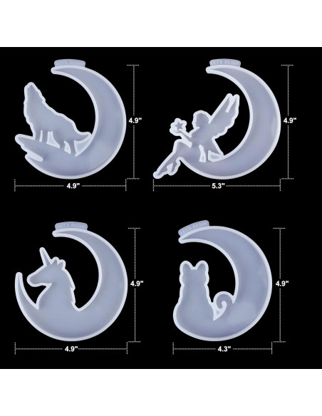 Moldes de Silicona para Resina Epoxi LET'S RESIN - Luna Creciente
