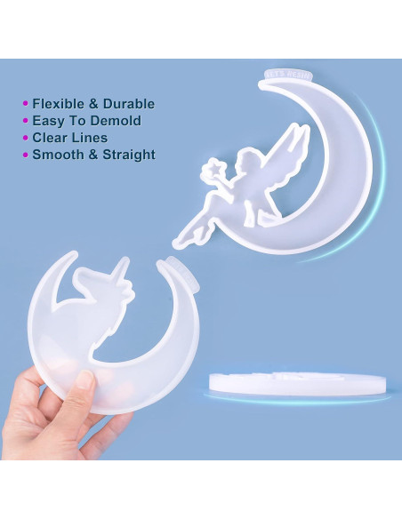 Moldes de Silicona para Resina Epoxi LET'S RESIN - Luna Creciente